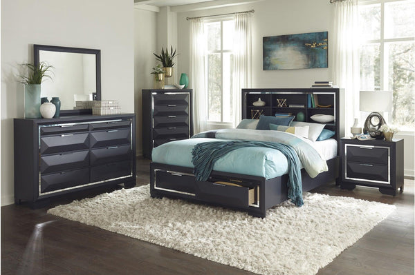 Rosemont Midnight Blue Modern Contemporary Solid Wood Bedroom Set - Ella Furniture