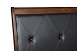 Cotterill Cherry Modern Transitional Solid Wood Faux Leather Upholstered Tufted Panel Bedroom Set - Ella Furniture