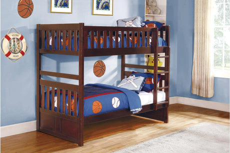 Rowe Dark Cherry Transitional Youth Twin Bookcase Platform Corner Bedroom Set With Youth Trundle - Ella Furniture