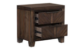 Parnell Rustic Cherry Modern Contemporary Solid Wood Acacia Veneer Panel Bedroom Set - Ella Furniture