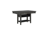 Baresford Gray Finish Contemporary Solid Wood Fabric Upholstery Storage Square Dining Room Set - Ella Furniture