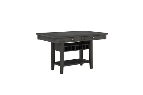 Baresford Gray Finish Contemporary Solid Wood Fabric Upholstery Storage Square Dining Room Set - Ella Furniture