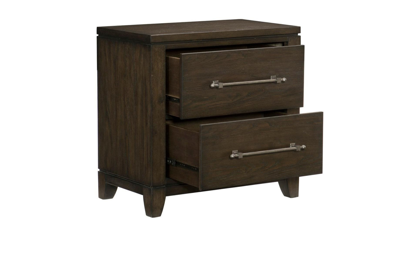 Griggs Dark Brown Modern Contemporary Acacia Veneer And Solid Wood Panel Bedroom Set - Ella Furniture