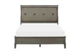 Cotterill Gray Modern Transitional Solid Wood Faux Leather Upholstered Tufted Panel Bedroom Set - Ella Furniture