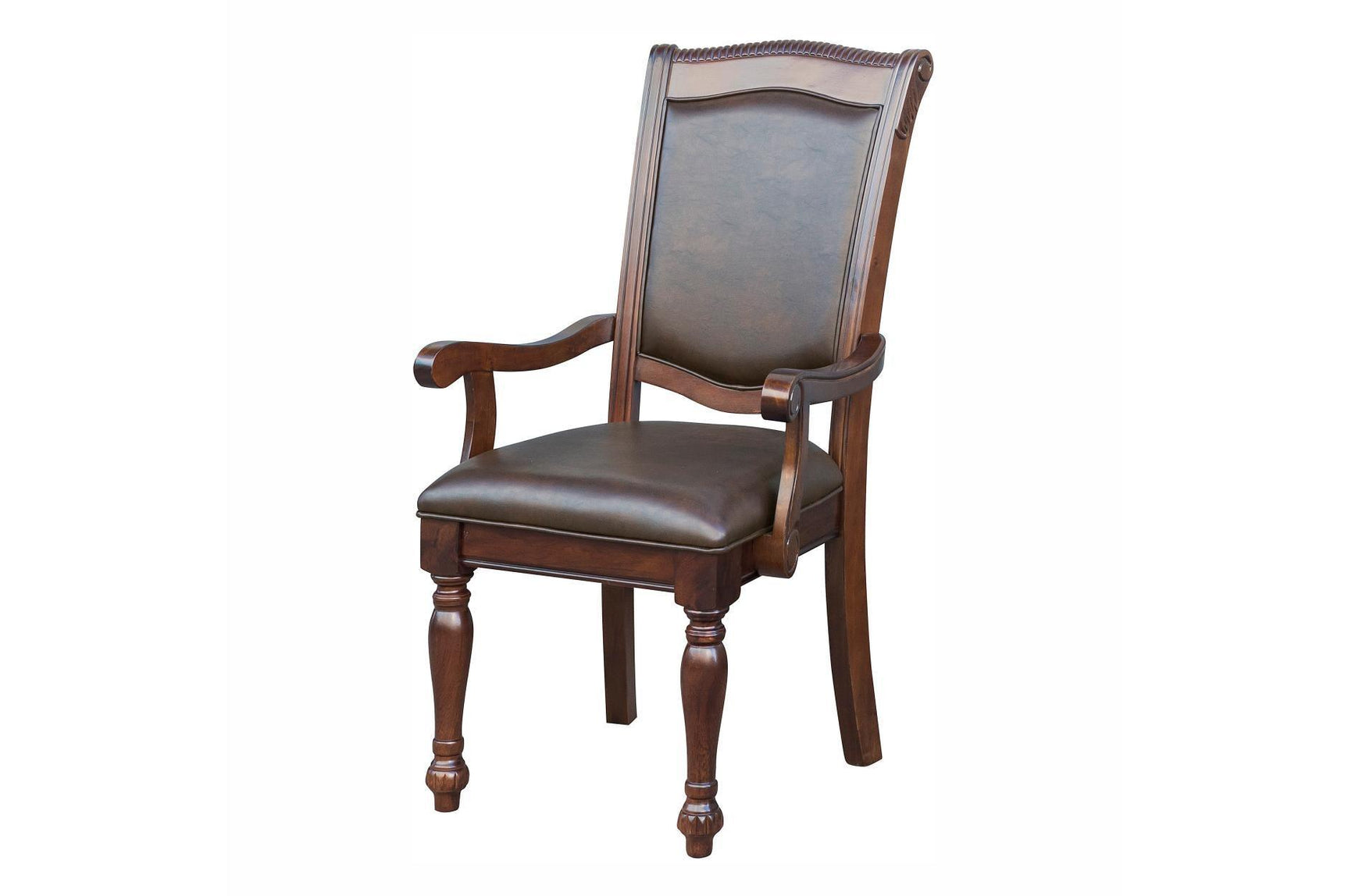 Lordsburg Brown Cherry Solid Wood Faux Leather Upholstered Seat Rectangular Dining Room Set - Ella Furniture