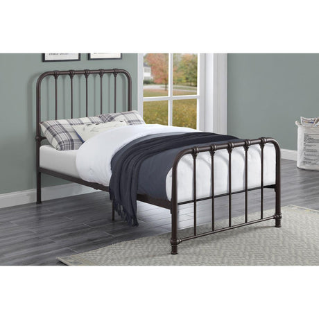 Bethany Dark Bronze Modern Contemporary Traditional Metal Frame Twin Platform Bed Ships In One Box - Ella Furniture
