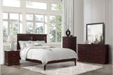 Seabright Cherry Finish Traditional Faux Leather Upholstered Headboard Youth Youth Bedroom Set - Ella Furniture