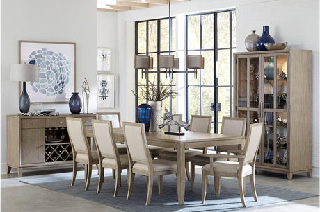 Mckewen Gray Modern Contemporary Solid Wood Fabric Upholstery Seat Rectangular Dining Room Set - Ella Furniture