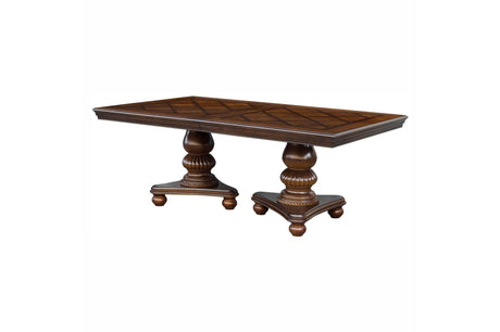 Lordsburg Brown Cherry Solid Wood Faux Leather Upholstered Seat Rectangular Dining Room Set - Ella Furniture