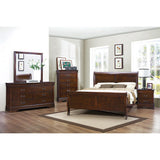Mayville Brown Cherry Modern Traditional Okume Veneer Wood And Engineered Wood Queen Sleigh Bed - Ella Furniture
