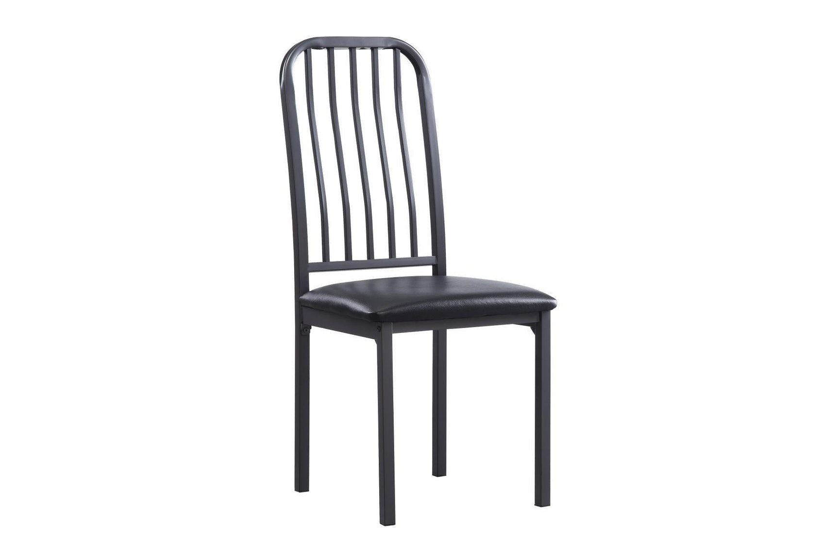 Tripp Black-Hued Industrial Faux Wood Metal Faux Leather Upholstered Dining Room Set - Ella Furniture