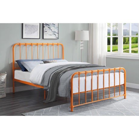 Bethany Orange Modern Contemporary Traditional Metal Frame Full Platform Bed Ships In One Box - Ella Furniture