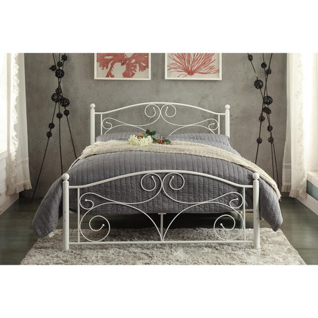 Pallina White Metal Modern Classic Metal Frame Full Platform Bed - Ella Furniture