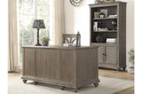 Cardano Light Brown Modern Traditional Transitional Acacia Solids And Veneers Executive Desk - Ella Furniture
