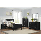 Mayville Black Modern Contemporary Traditional Sleek Wood And Engineered Wood Twin Bed - Ella Furniture