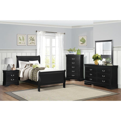 Mayville Black Modern Contemporary Traditional Sleek Wood And Engineered Wood Twin Bed - Ella Furniture