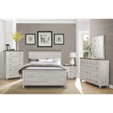 Nashville Antique White And Brown Transitional Wood And Engineered Wood Queen Panel Bed - Ella Furniture