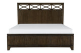 Griggs Dark Brown Modern Contemporary Acacia Veneer And Solid Wood Panel Bedroom Set - Ella Furniture
