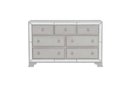 Avondale Silver Modern Contemporary Wood Polyurethane Upholstered Tufted Panel Bedroom Set - Ella Furniture