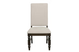 Yates Neutral Modern Industrial Sleek Fabric Upholstered Seat Rectangular Dining Room Set - Ella Furniture