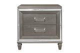 Tamsin Silver Gray Solid Wood Faux Leather Upholstered LED Storage Platform Bedroom Set - Ella Furniture