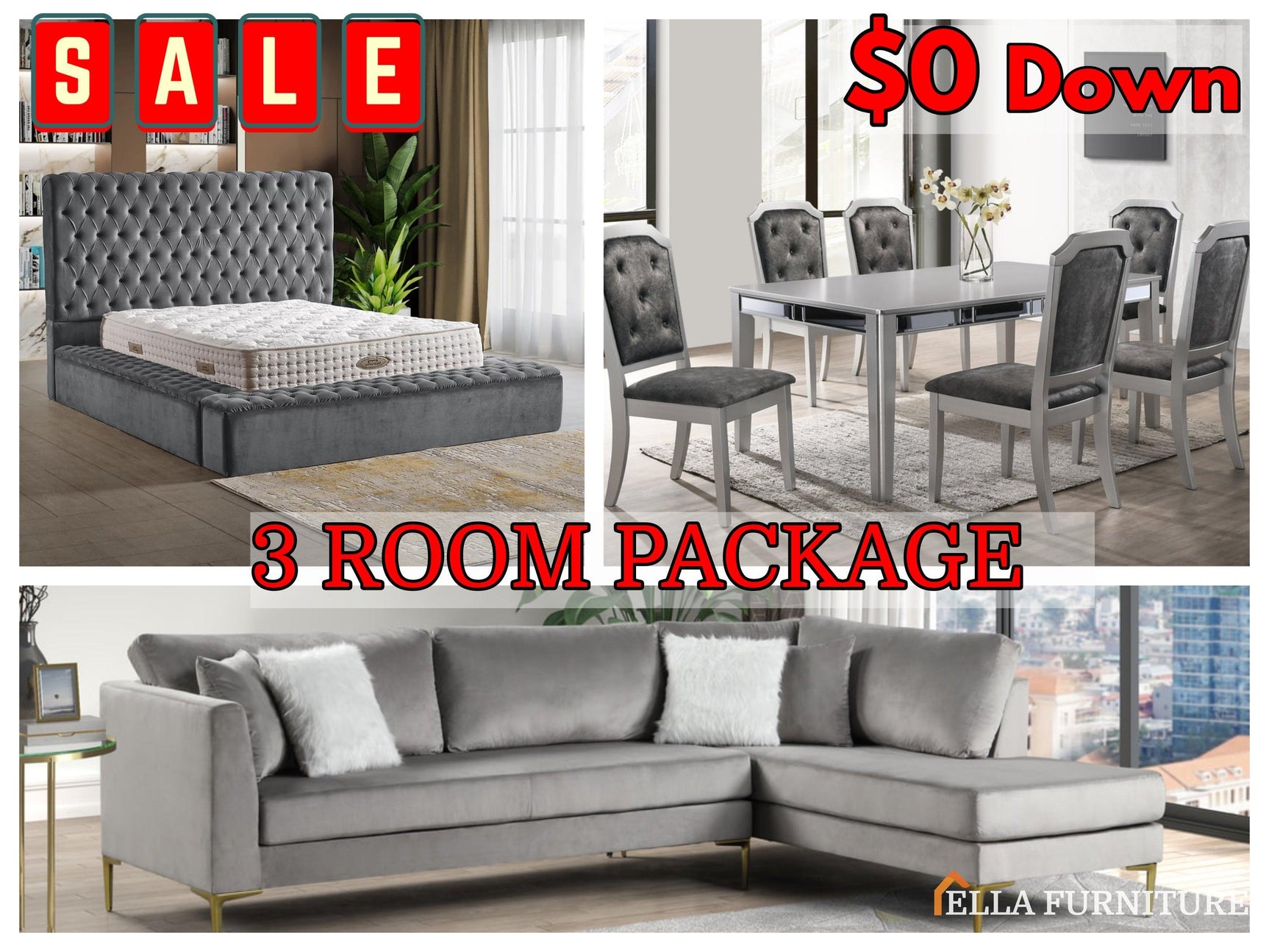 3 Room Package 9 - Ella Furniture