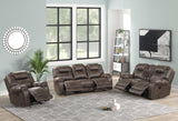 Madrid Chocolate Modern Rustic Leather Upholstery 3Pc Reclining Set - Ella Furniture