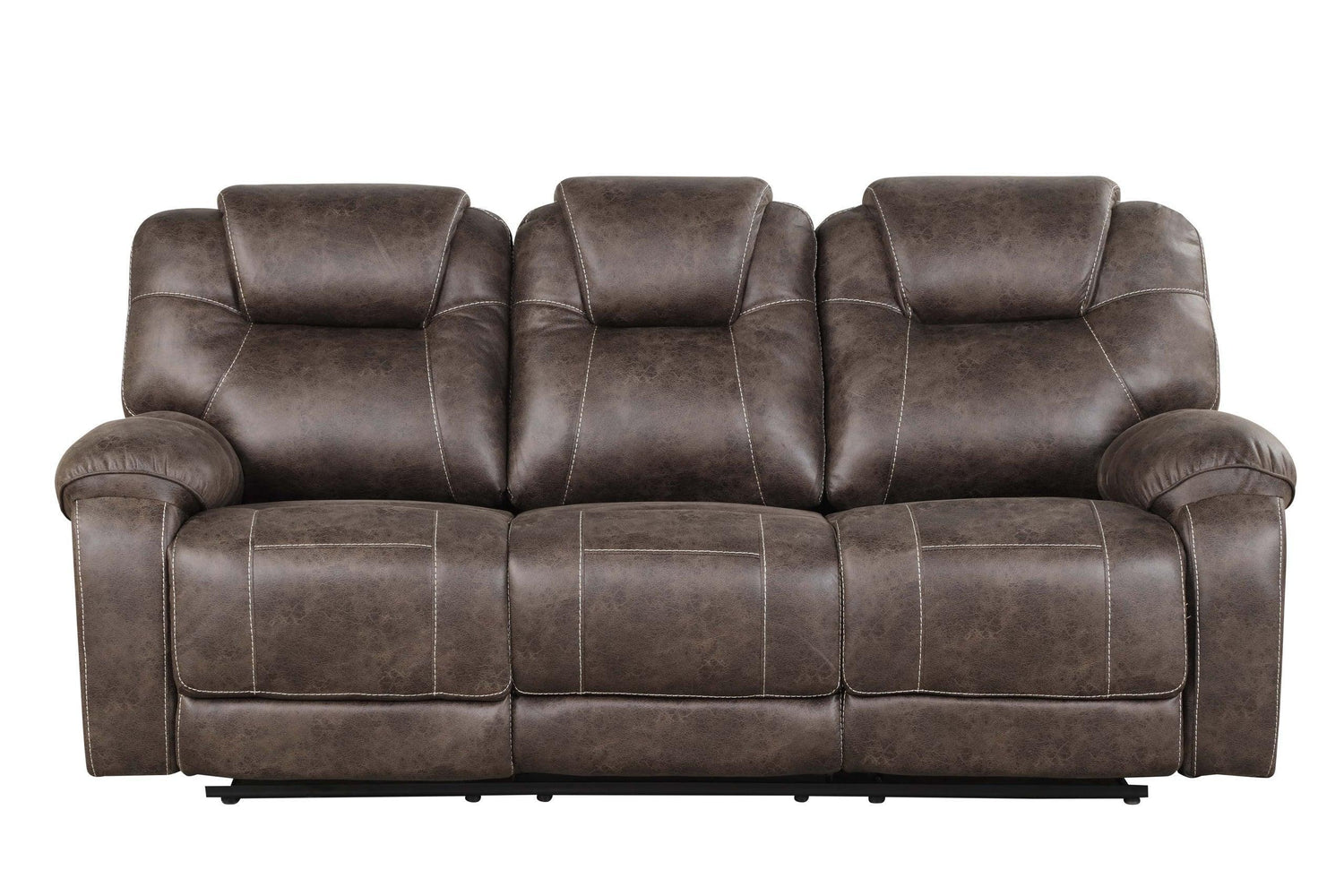 Madrid Chocolate Modern Rustic Leather Upholstery 3Pc Reclining Set - Ella Furniture