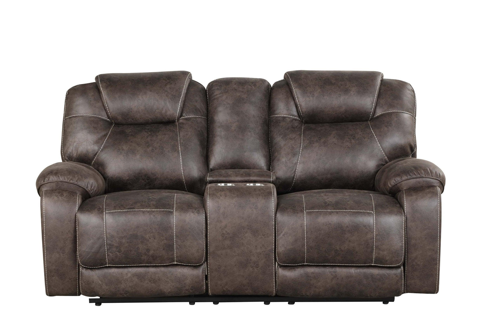 Madrid Chocolate Modern Rustic Leather Upholstery 3Pc Reclining Set - Ella Furniture