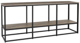 Wadeworth Black/Brown Modern Contemporary Industrial Metal Solid Wood Tv Stand With Cabinet - Ella Furniture