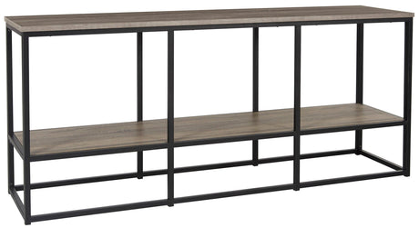 Wadeworth Black/Brown Modern Contemporary Industrial Metal Solid Wood Tv Stand With Cabinet - Ella Furniture