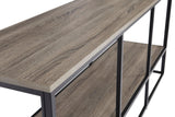 Wadeworth Black/Brown Modern Contemporary Industrial Metal Solid Wood Tv Stand With Cabinet - Ella Furniture