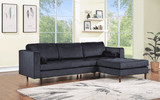Roxy Blue Modern Contemporary Solid Wood Velvet Sectional - Ella Furniture