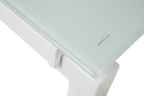 Baraga White Modern Contemporary Classic Metal Glass Computer Office L-Desk - Ella Furniture