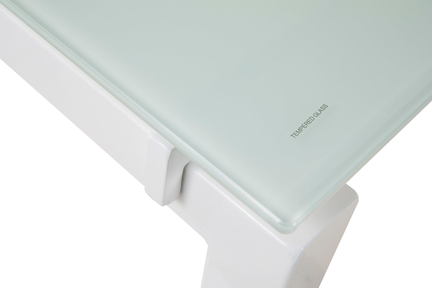 Baraga White Modern Contemporary Classic Metal Glass Computer Office L-Desk - Ella Furniture