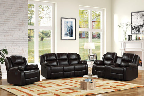 Carter Brown Modern Leather Gel 3Pc Reclining Set - Ella Furniture