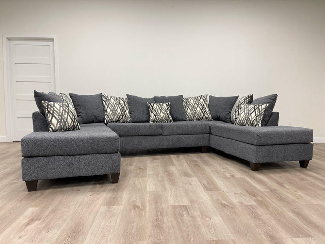 Steel Modern Contemporary Traditional Metal Legs Fabric Sectional - Ella Furniture