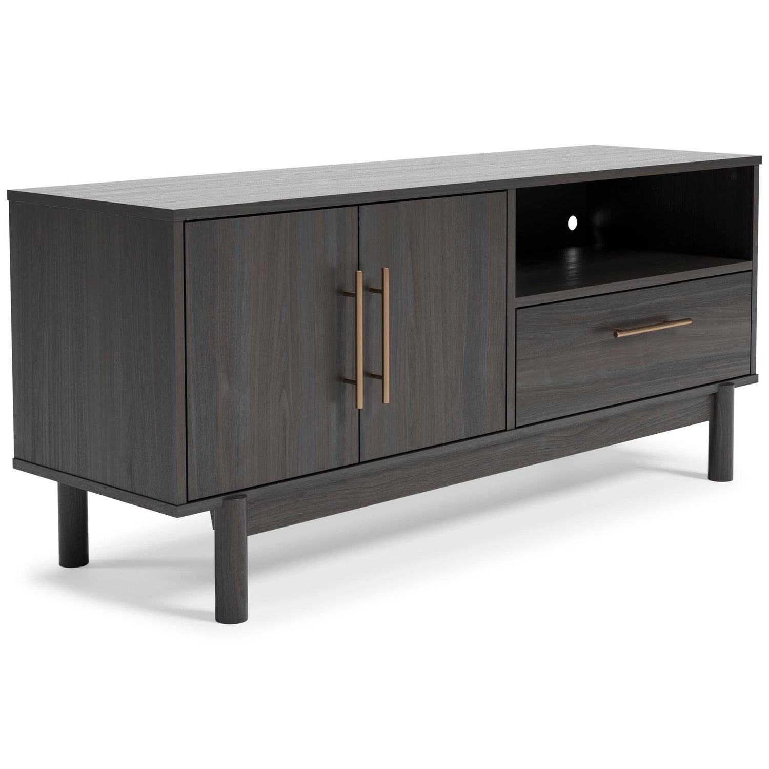 Brymont Mocha Gray Modern Contemporary Solid Wood Tv Stand With Cabinet And Storage - Ella Furniture