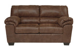 Ashley Bladen Coffee Modern Contemporary Traditional Faux Leather Upholstered Sofa & Loveseat Set - Ella Furniture