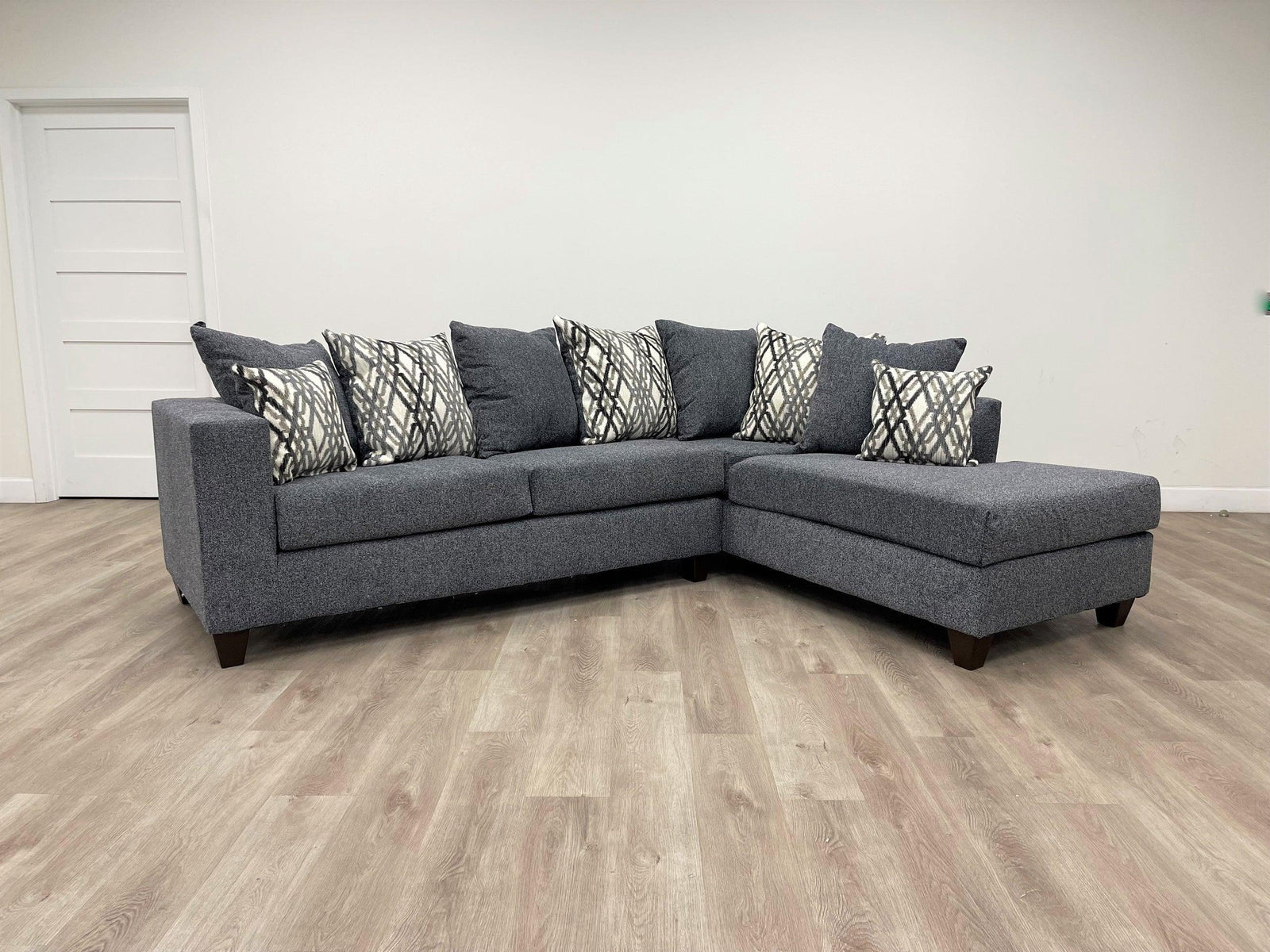Steel Modern Contemporary Thick Fabric Upholstered Sectional - Ella Furniture