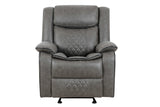 Weston Grey Sleek Modern Faux Leather 3Pc Reclining Living Room Set - Ella Furniture