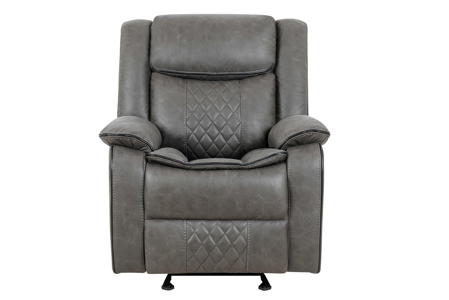 Weston Grey Sleek Modern Faux Leather 3Pc Reclining Living Room Set - Ella Furniture