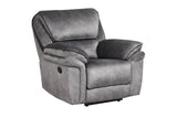Perry Grey Modern Sleek Contemporary Fabric 3Pc Oversized Reclining Set - Ella Furniture