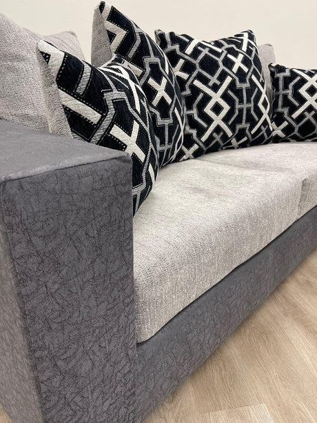 Monroe Gray Modern Contemporary Fabric Sofa & Loveseat Set - Ella Furniture