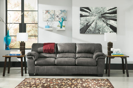 Bladen Slate Modern Contemporary Faux Leather Upholstered Full Size Sleeper - Ella Furniture