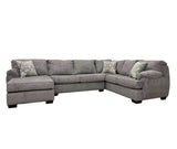 Brentwood Gray Modern Contemporary Traditional Chenille Fabric Sectional - Ella Furniture