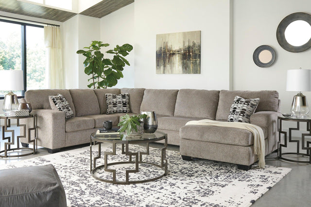 Ashley Platinum Modern Contemporary Traditional Chenille Fabric Sectional - Ella Furniture