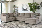 Ashley Platinum Modern Contemporary Traditional Chenille Fabric Sectional - Ella Furniture