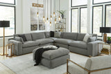 Cloud Gray Modern Contemporary Traditional Chenille Fabric Sectional Oversized, High Quality - Ella Furniture