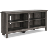 Arlenbry Gray Modern Contemporary Transitional Wood Corner TV Stand With Storage - Ella Furniture